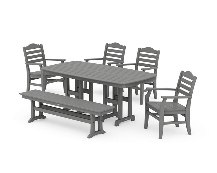 POLYWOOD® Savannah 6-Piece Farmhouse Dining Set with Bench