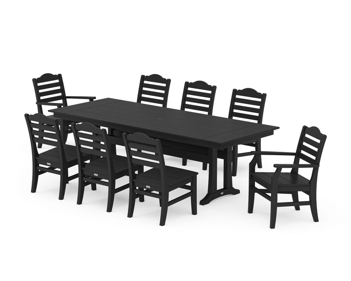 POLYWOOD® Savannah 9-Piece Farmhouse Dining Set with Trestle Legs