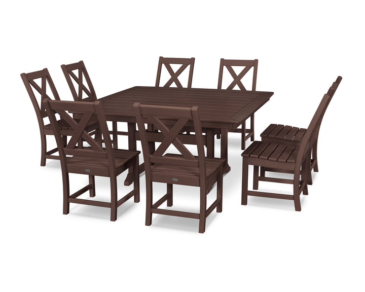 POLYWOOD® Braxton 9-Piece Nautical Trestle Dining Set