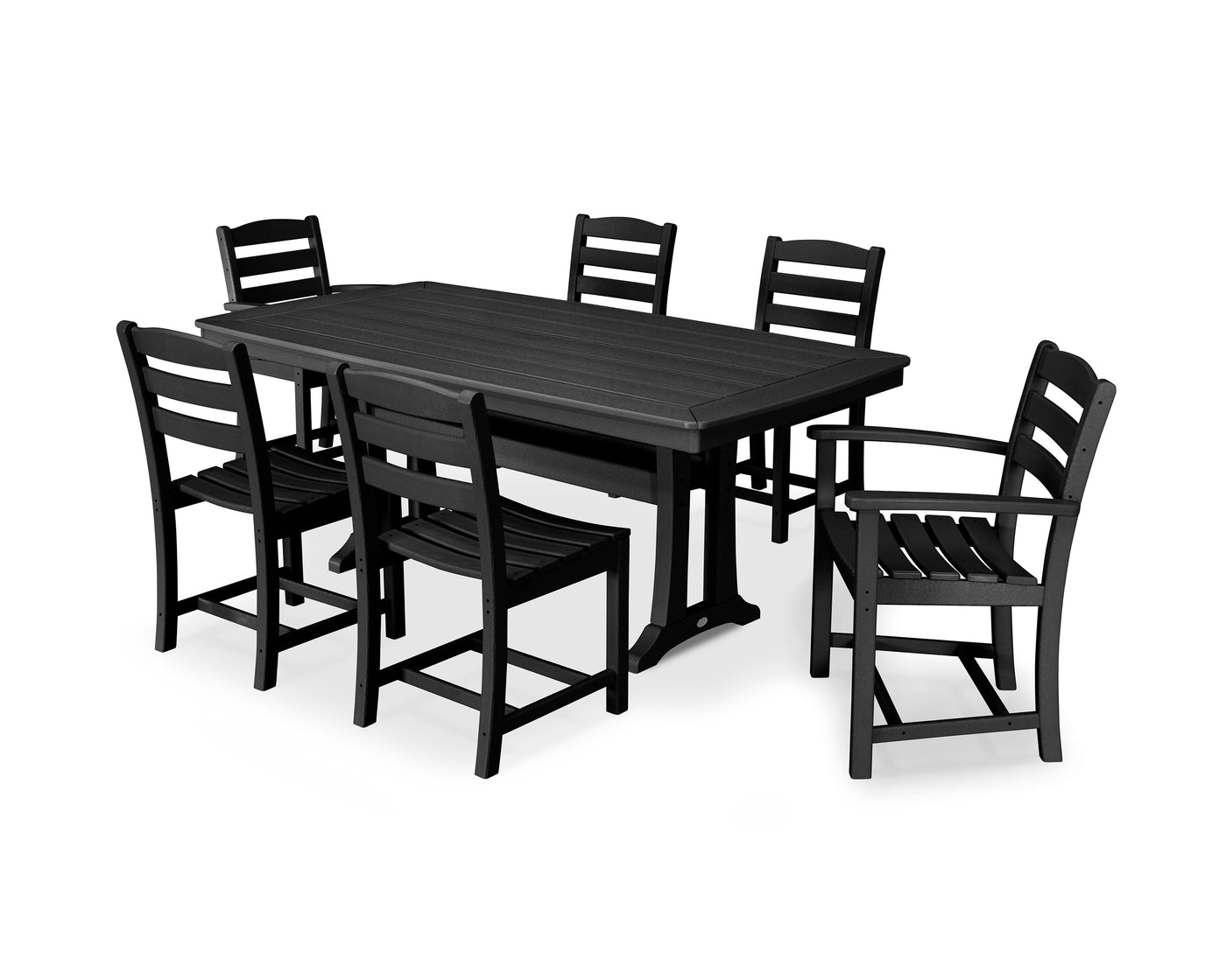 La Casa CafŽ 7-Piece Dining Set with Trestle Legs