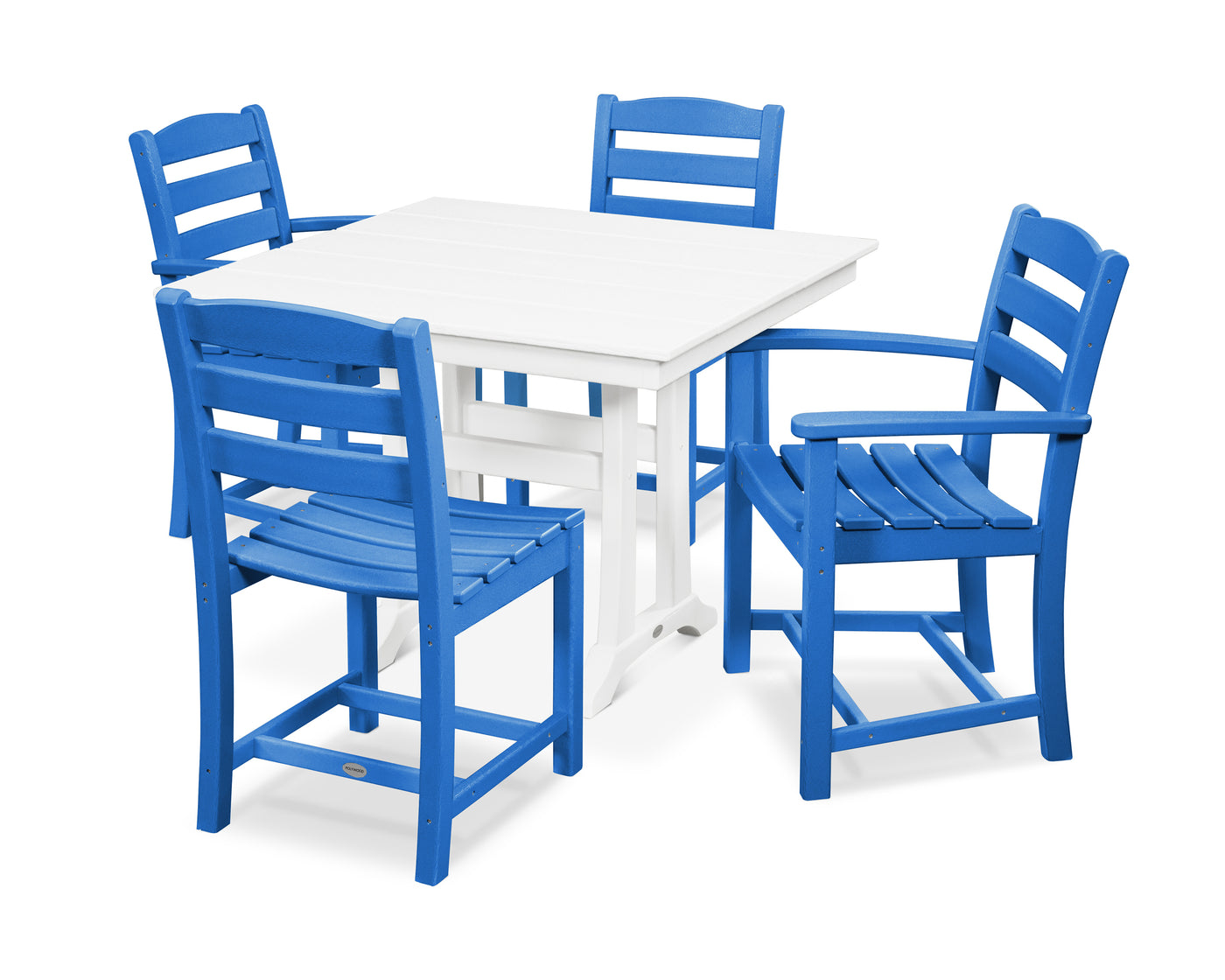 La Casa CafŽ 5-Piece Farmhouse Dining Set with Trestle Legs