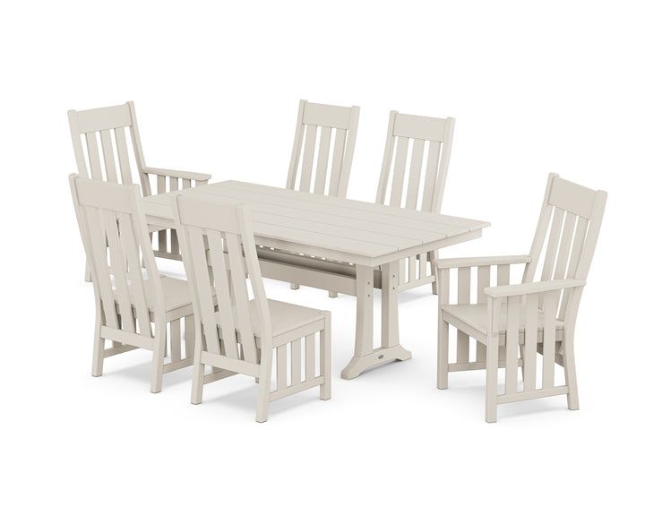 Martha Stewart by POLYWOOD® Acadia 7-Piece Farmhouse Dining Set with Trestle Legs