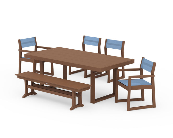 POLYWOOD® EDGE Sling 6-Piece Dining Set with Bench