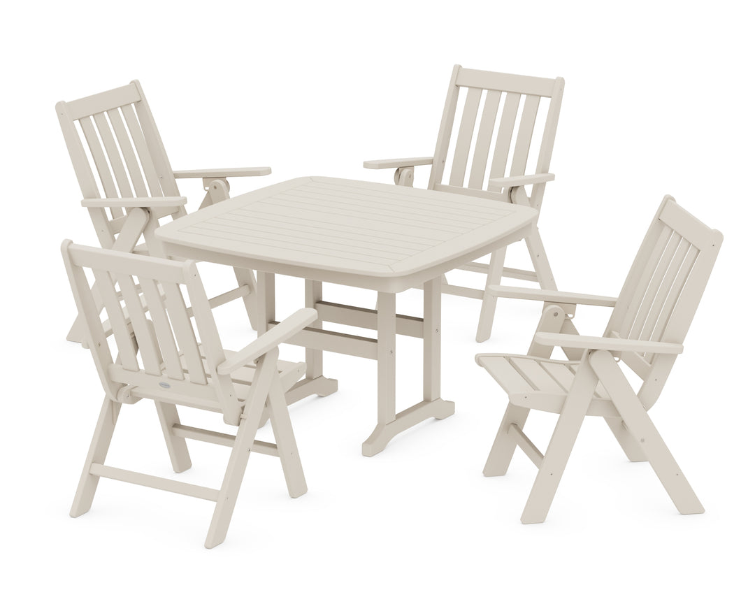 POLYWOOD® Vineyard Folding Chair 5-Piece Dining Set