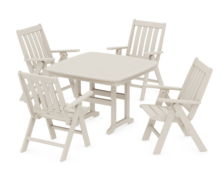 POLYWOOD® Vineyard Folding Chair 5-Piece Dining Set