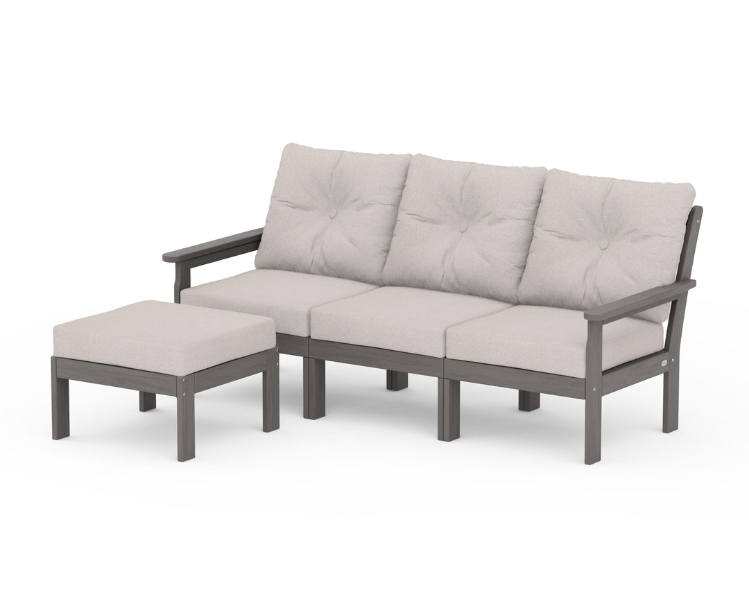 POLYWOOD® Vineyard 4-Piece Sectional with Ottoman