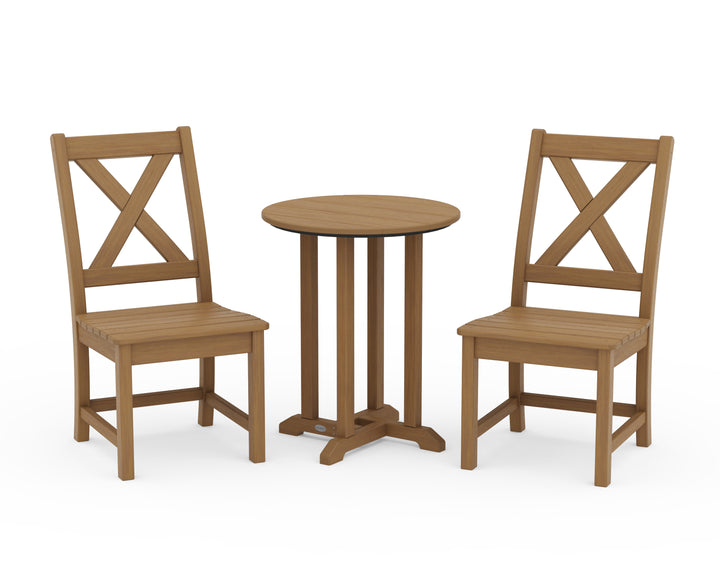 POLYWOOD® Braxton Side Chair 3-Piece Round Bistro Dining Set