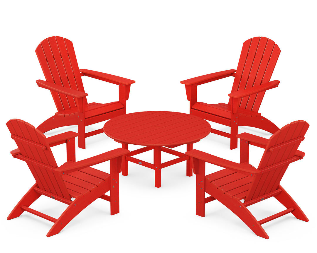 POLYWOOD® Nautical 5-Piece Adirondack Chair Conversation Set