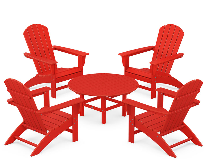 POLYWOOD® Nautical 5-Piece Adirondack Chair Conversation Set