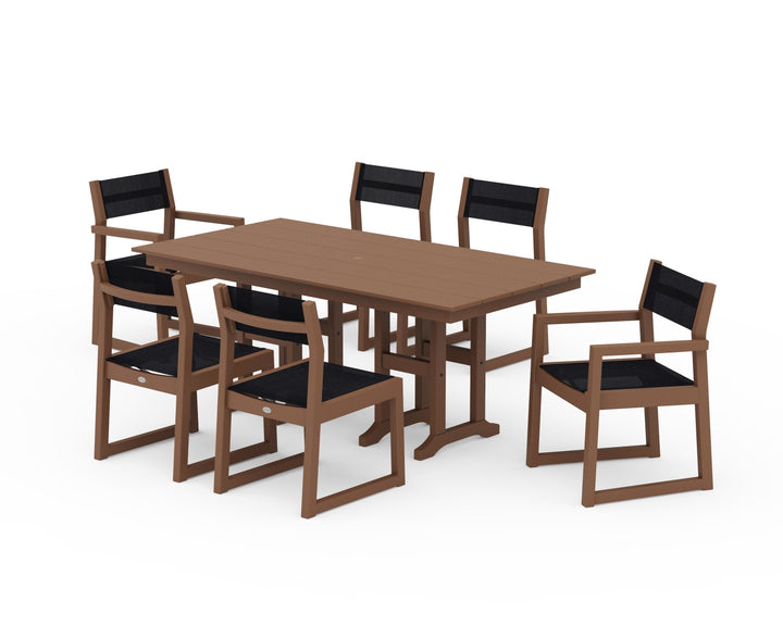 POLYWOOD® EDGE Sling 7-Piece Farmhouse Dining Set
