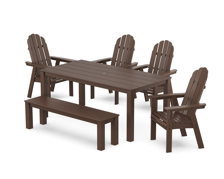 POLYWOOD® Vineyard Curveback Adirondack 6-Piece Parsons Dining Set with Bench