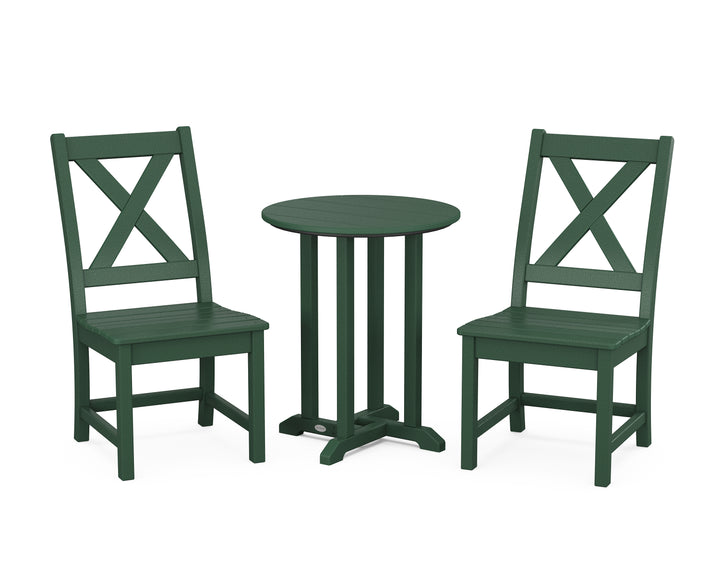 POLYWOOD® Braxton Side Chair 3-Piece Round Bistro Dining Set