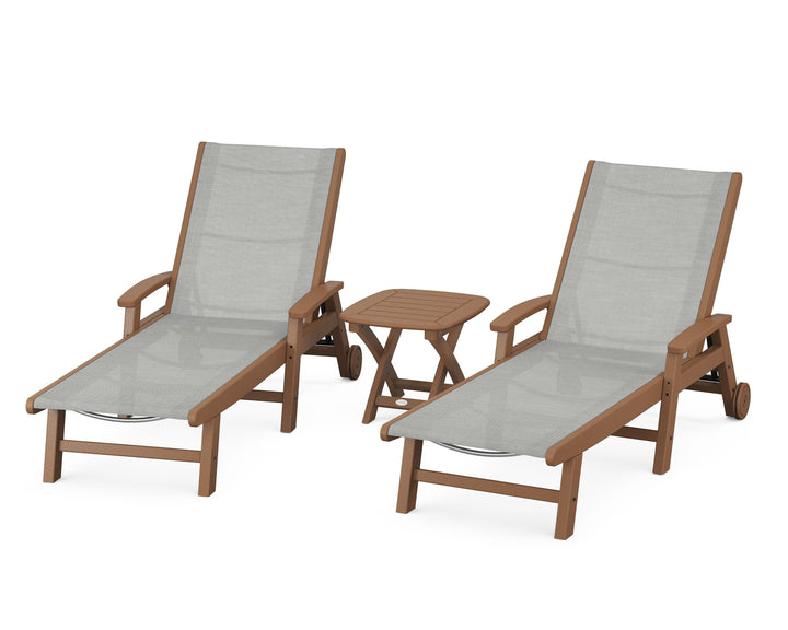 POLYWOOD® Coastal 3-Piece Wheeled Chaise Set