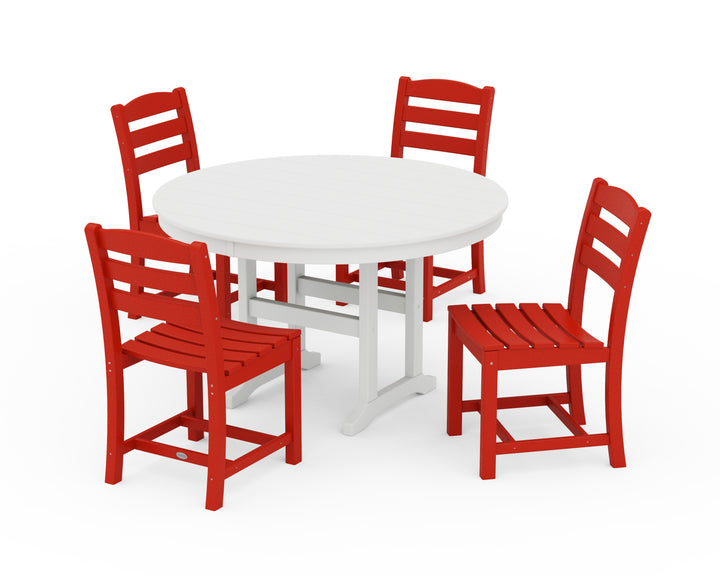 POLYWOOD® La Casa Café Side Chair 5-Piece Round Farmhouse Dining Set