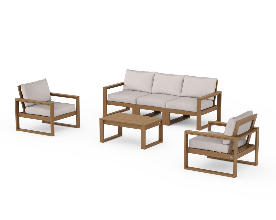 POLYWOOD® EDGE Sectional 4-Piece Deep Seating Set with Sofa