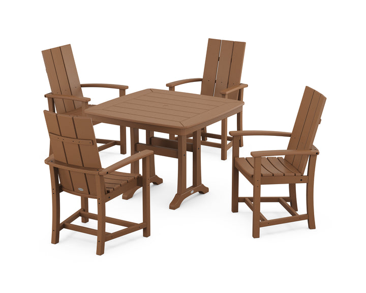 POLYWOOD® Modern Adirondack 5-Piece Dining Set with Trestle Legs