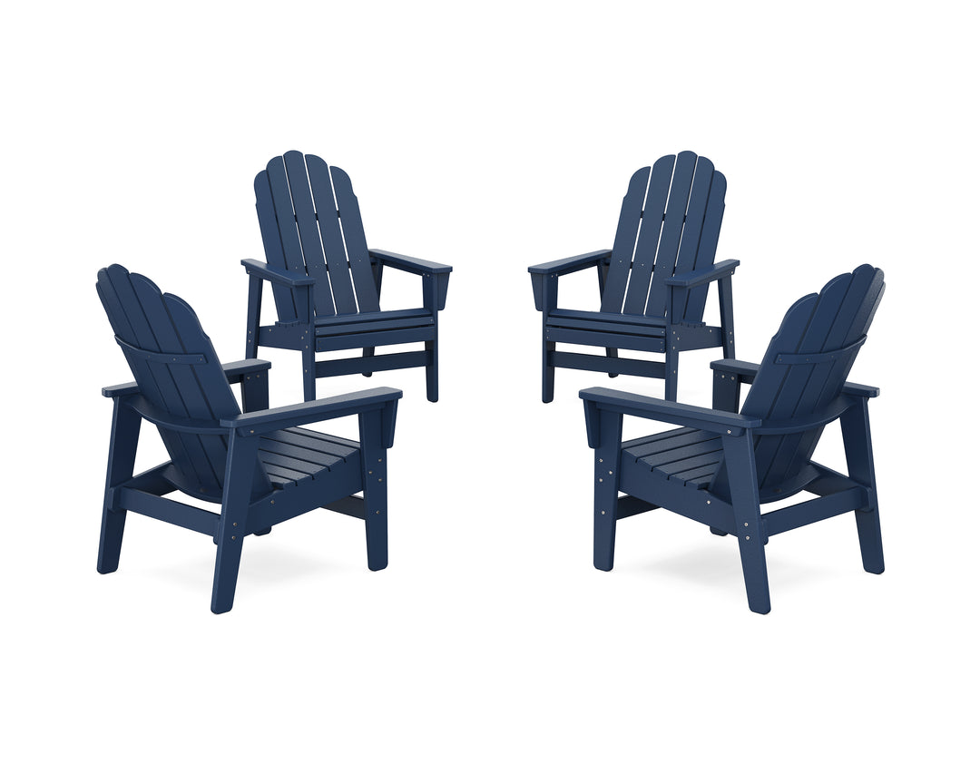 POLYWOOD® 4-Piece Vineyard Grand Upright Adirondack Chair Conversation Set