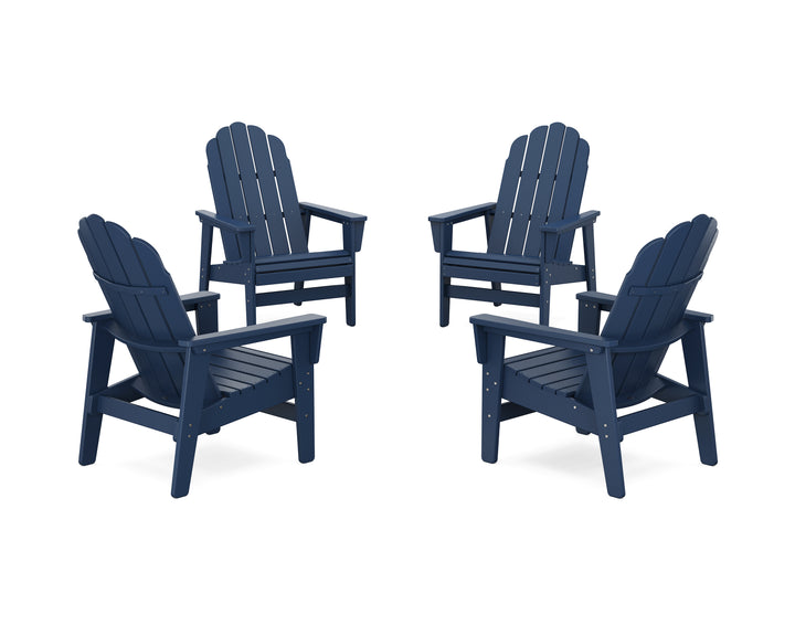POLYWOOD® 4-Piece Vineyard Grand Upright Adirondack Chair Conversation Set