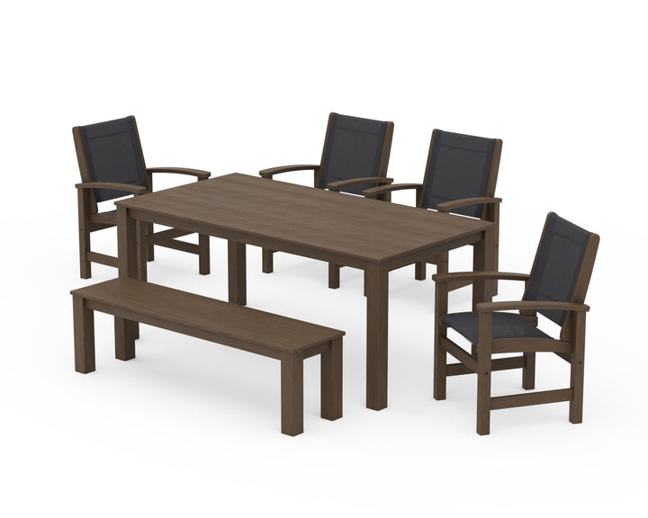 POLYWOOD® Coastal 6-Piece Parsons Dining Set with Bench