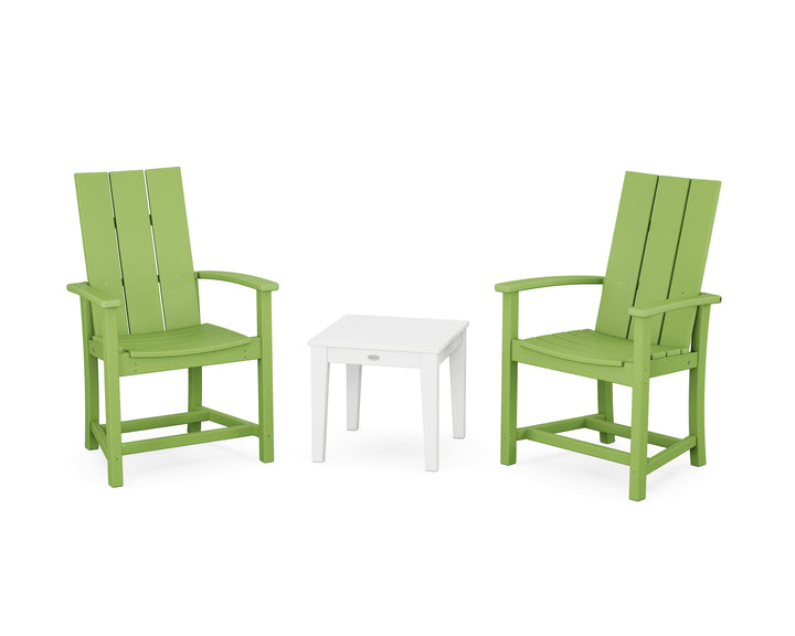 POLYWOOD® Modern 3-Piece Upright Adirondack Chair Set