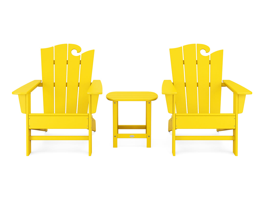 POLYWOOD® Wave 3-Piece Adirondack Set with The Ocean Chair