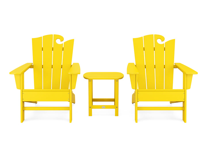POLYWOOD® Wave 3-Piece Adirondack Set with The Ocean Chair