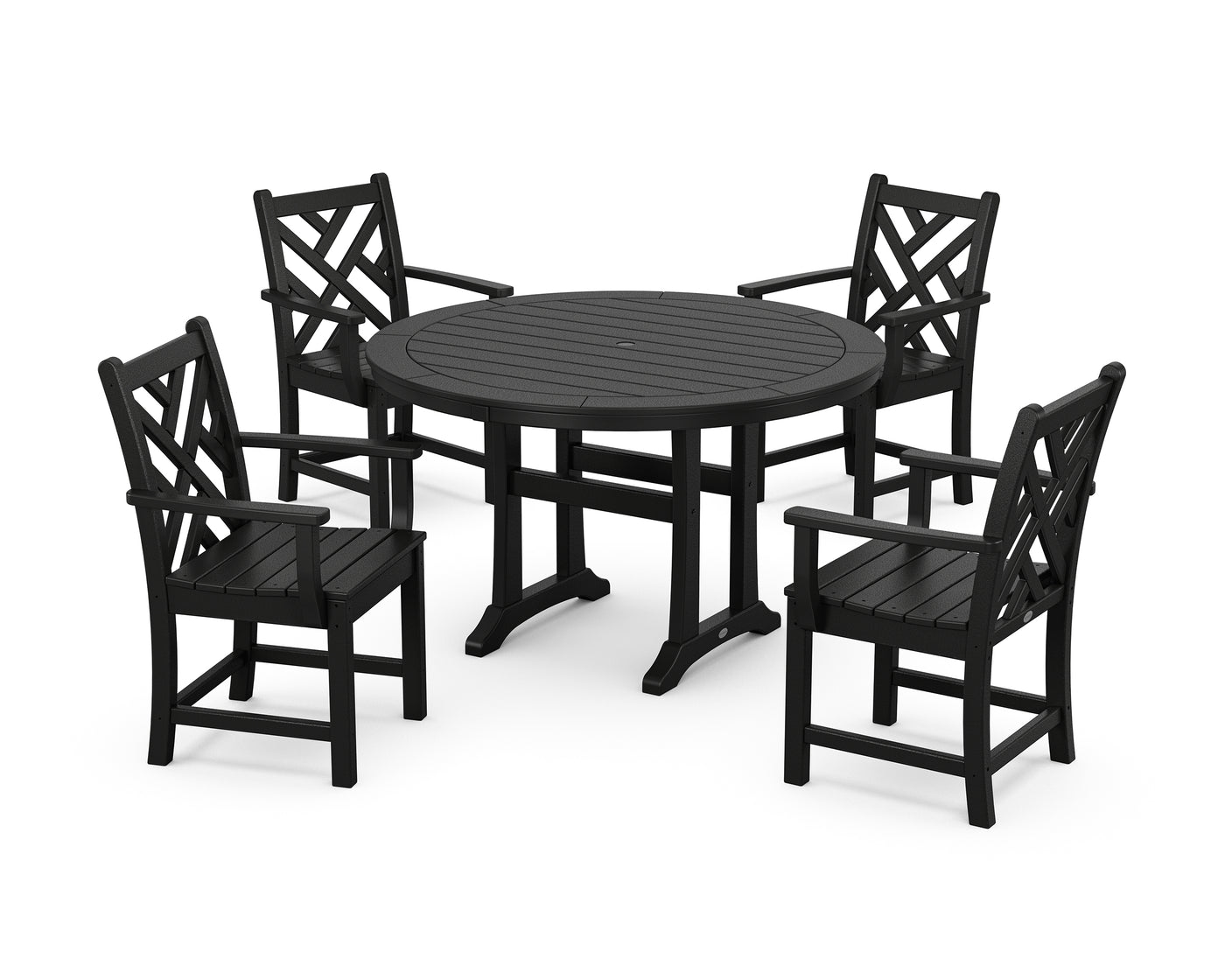 Chippendale 5-Piece Nautical Trestle Dining Arm Chair Set