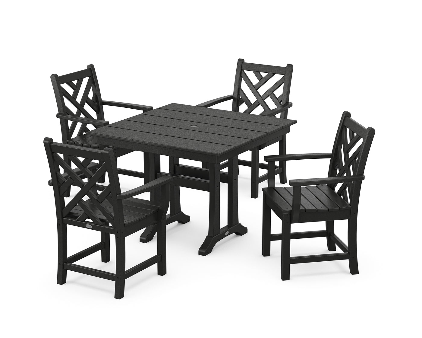 Chippendale 5-Piece Farmhouse Trestle Arm Chair Dining Set