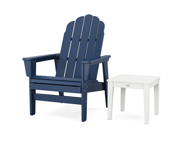 POLYWOOD® Vineyard Grand Upright Adirondack Chair with Side Table