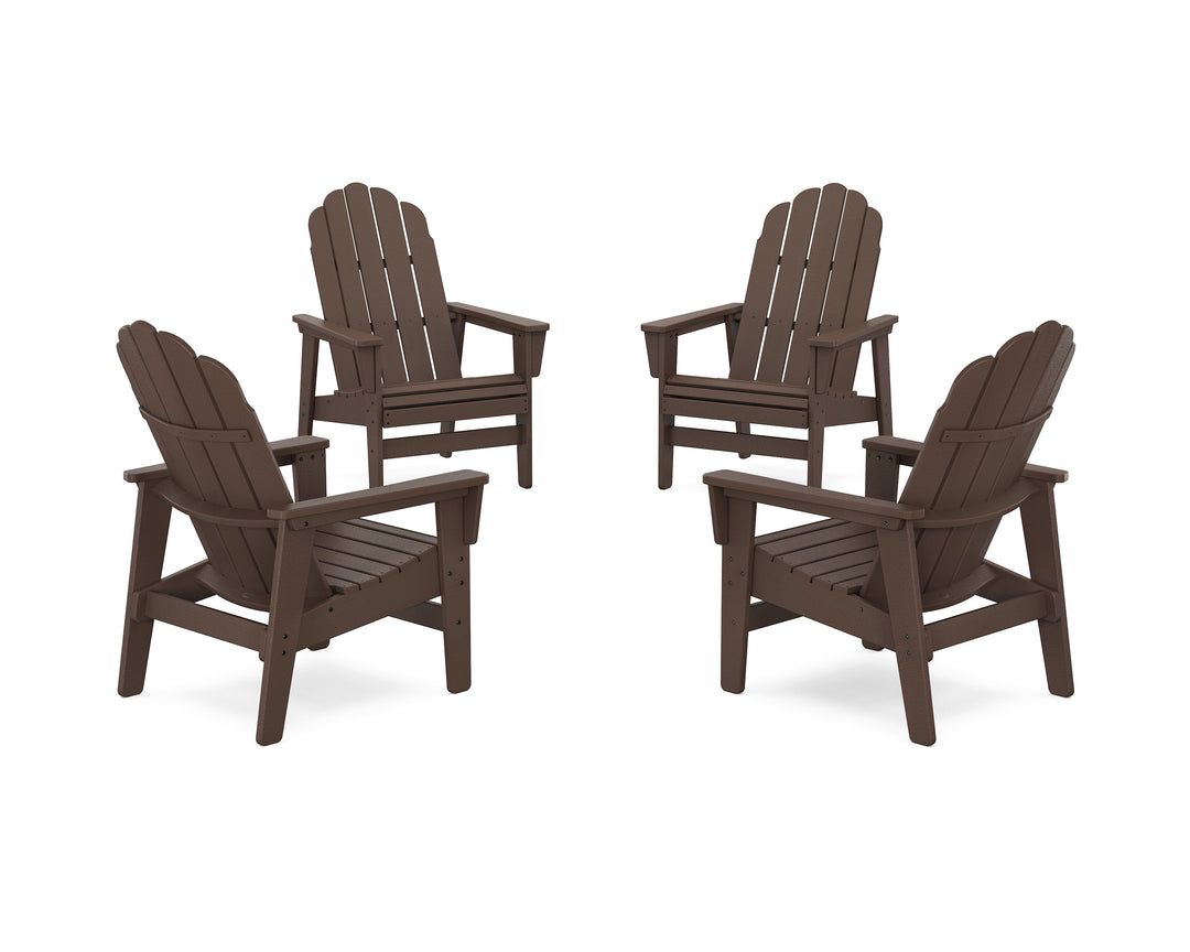 POLYWOOD® 4-Piece Vineyard Grand Upright Adirondack Chair Conversation Set