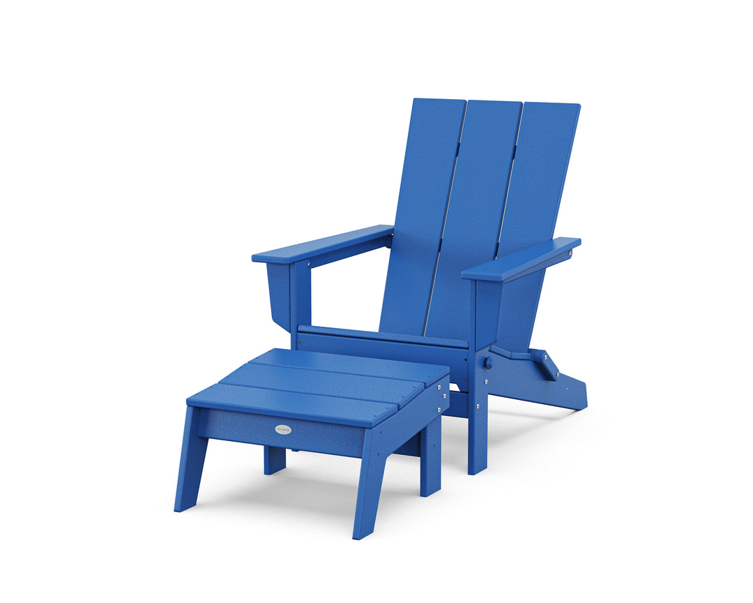 POLYWOOD® Modern Studio Folding Adirondack Chair with Ottoman