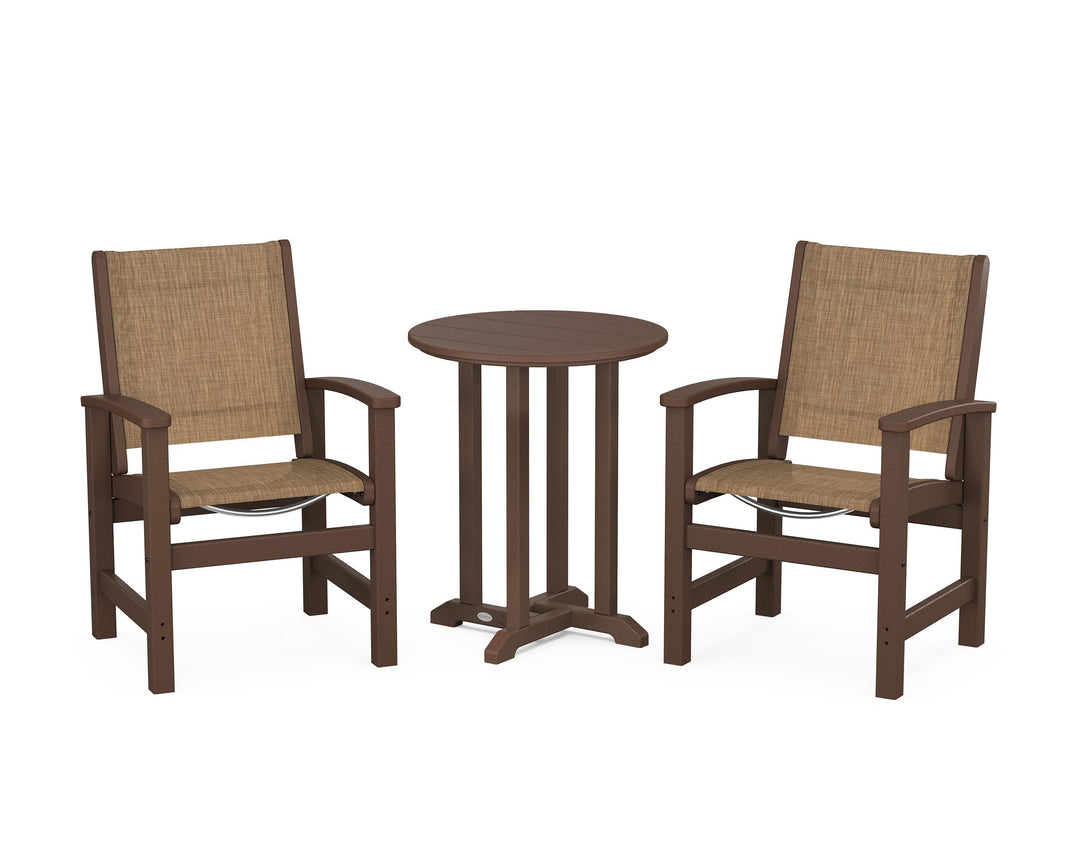 POLYWOOD® Coastal 3-Piece Round Bistro Dining Set
