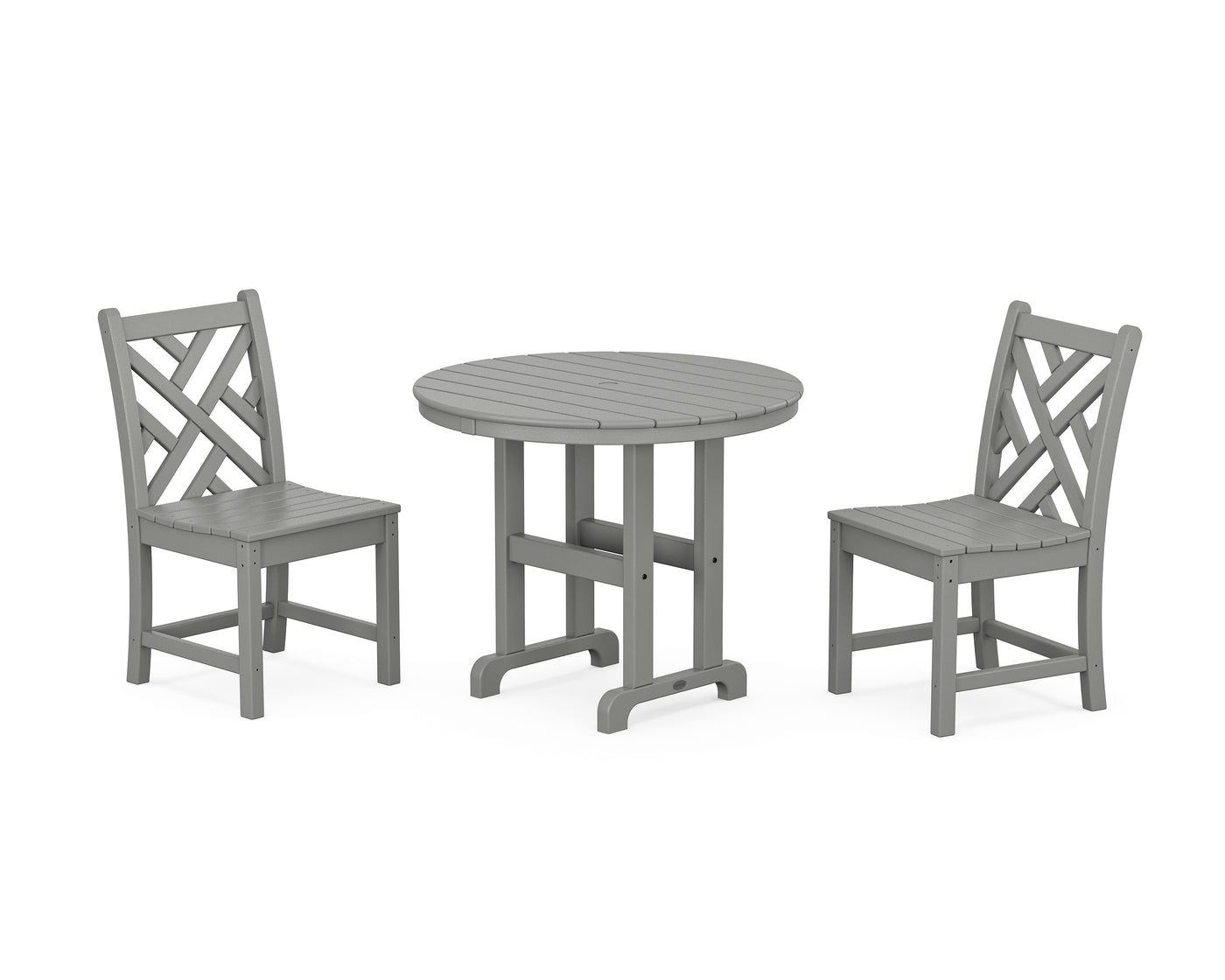 Chippendale Side Chair 3-Piece Round Dining Set