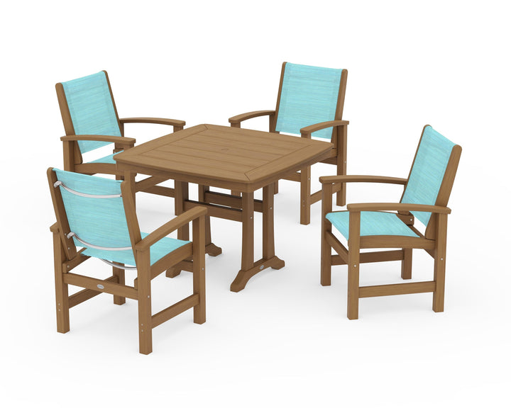 POLYWOOD® Coastal 5-Piece Dining Set with Trestle Legs