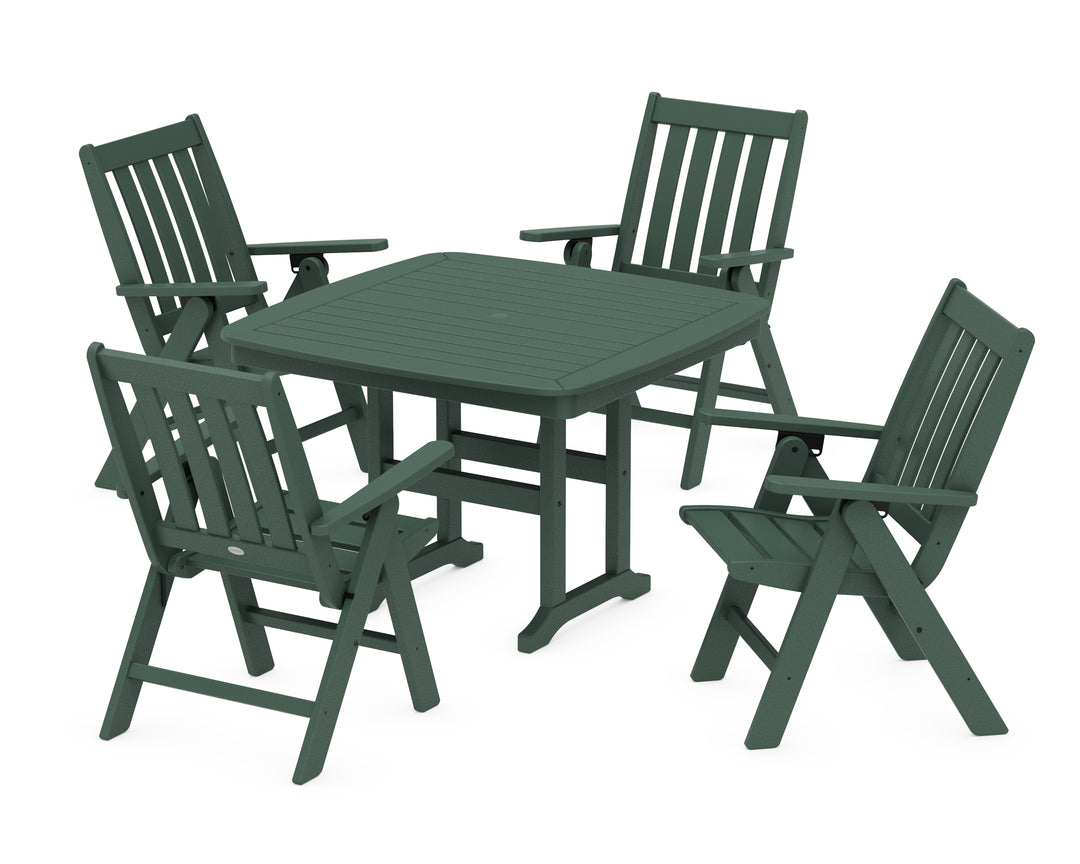 POLYWOOD® Vineyard Folding Chair 5-Piece Dining Set