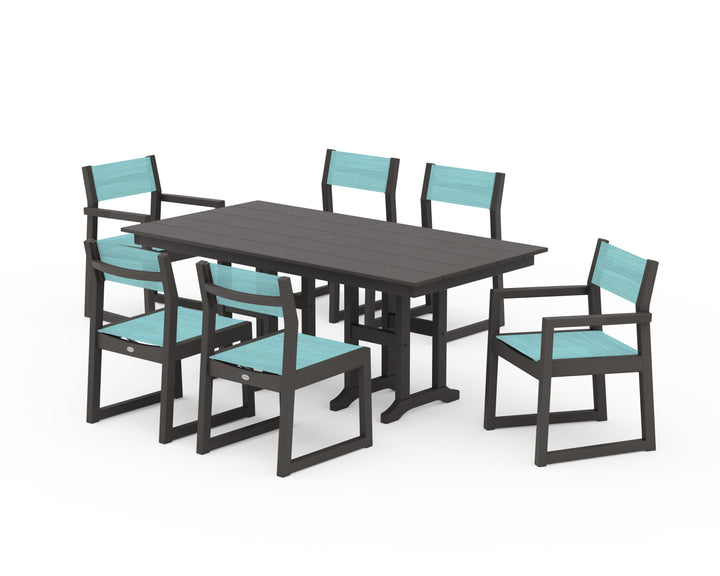 POLYWOOD® EDGE Sling 7-Piece Farmhouse Dining Set