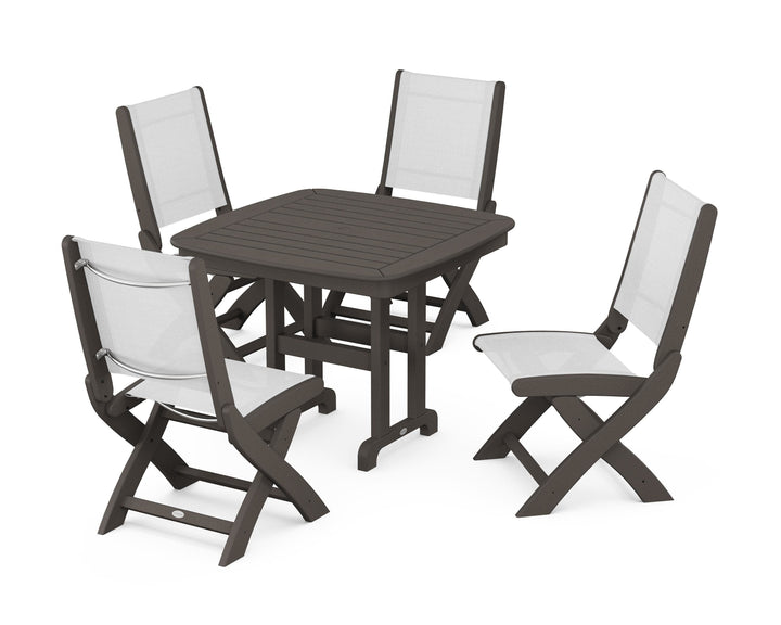 POLYWOOD® Coastal Folding Side Chair 5-Piece Dining Set
