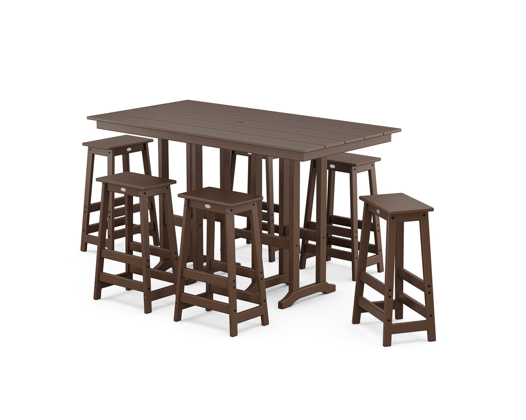 POLYWOOD® Modern Studio Bar Stool 7-Piece Set