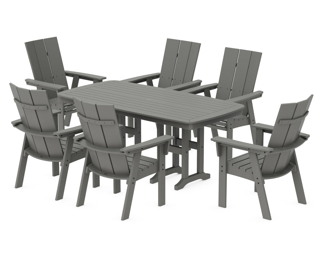 POLYWOOD® Modern Curveback Adirondack 7-Piece Dining Set