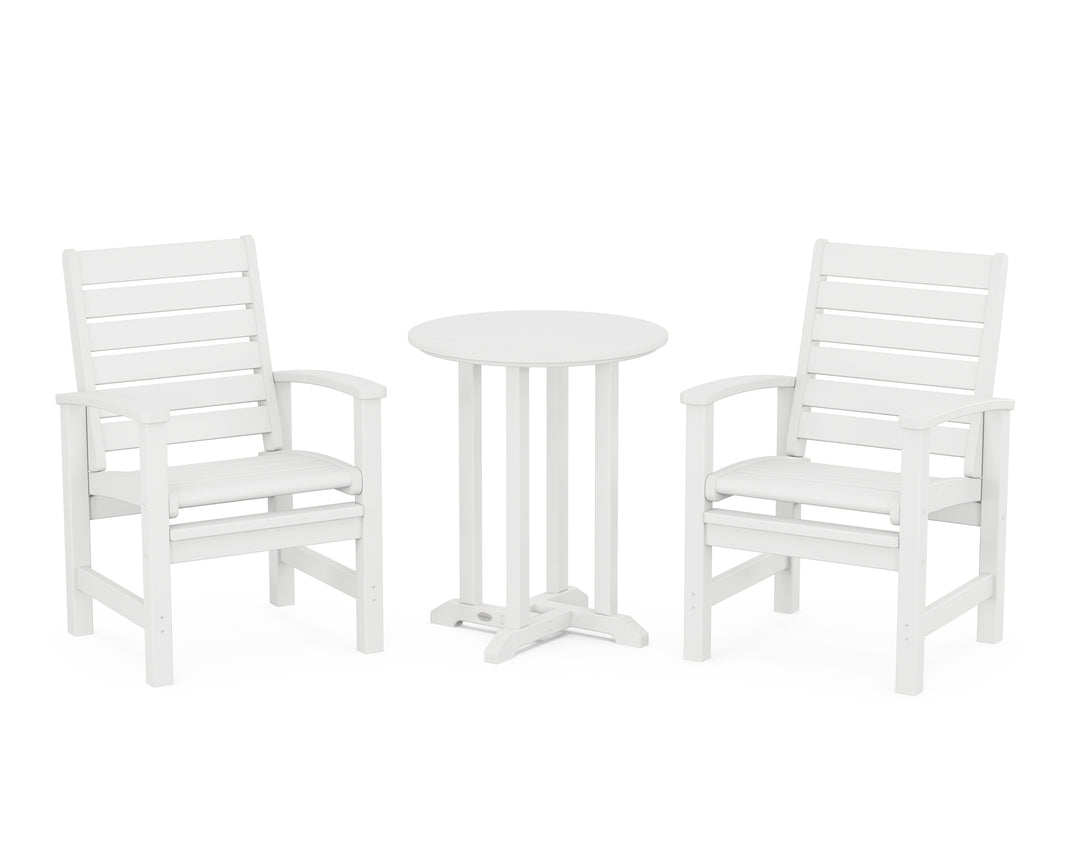 POLYWOOD® Signature 3-Piece Round Farmhouse Bistro Dining Set