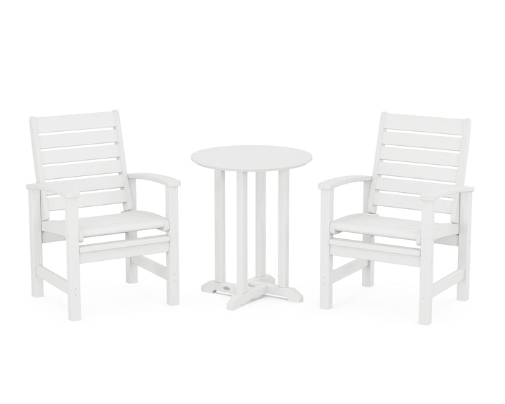 POLYWOOD® Signature 3-Piece Round Farmhouse Bistro Dining Set