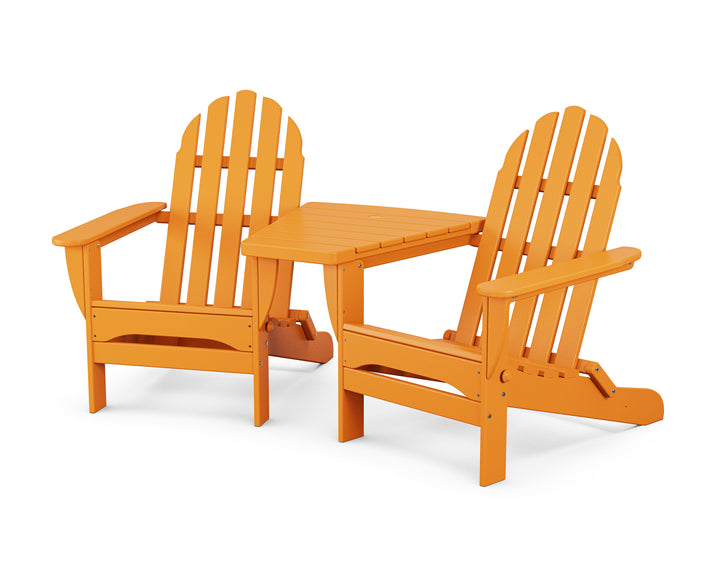 POLYWOOD® Classic Folding Adirondacks with Angled Connecting Table