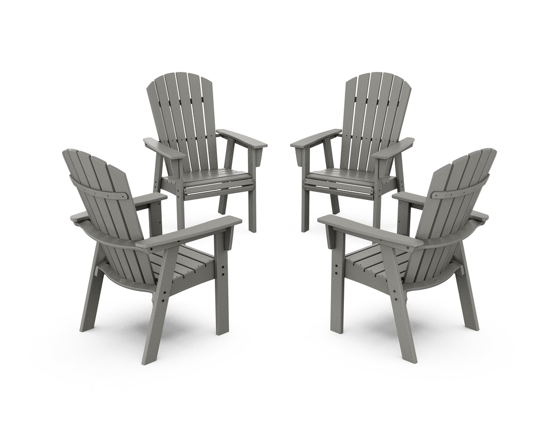 POLYWOOD® Nautical 4-Piece Curveback Upright Adirondack Conversation Set