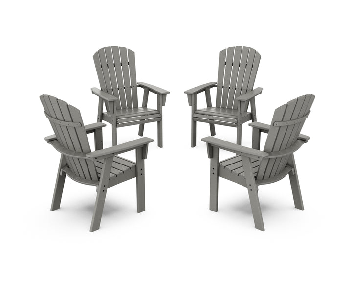POLYWOOD® Nautical 4-Piece Curveback Upright Adirondack Conversation Set