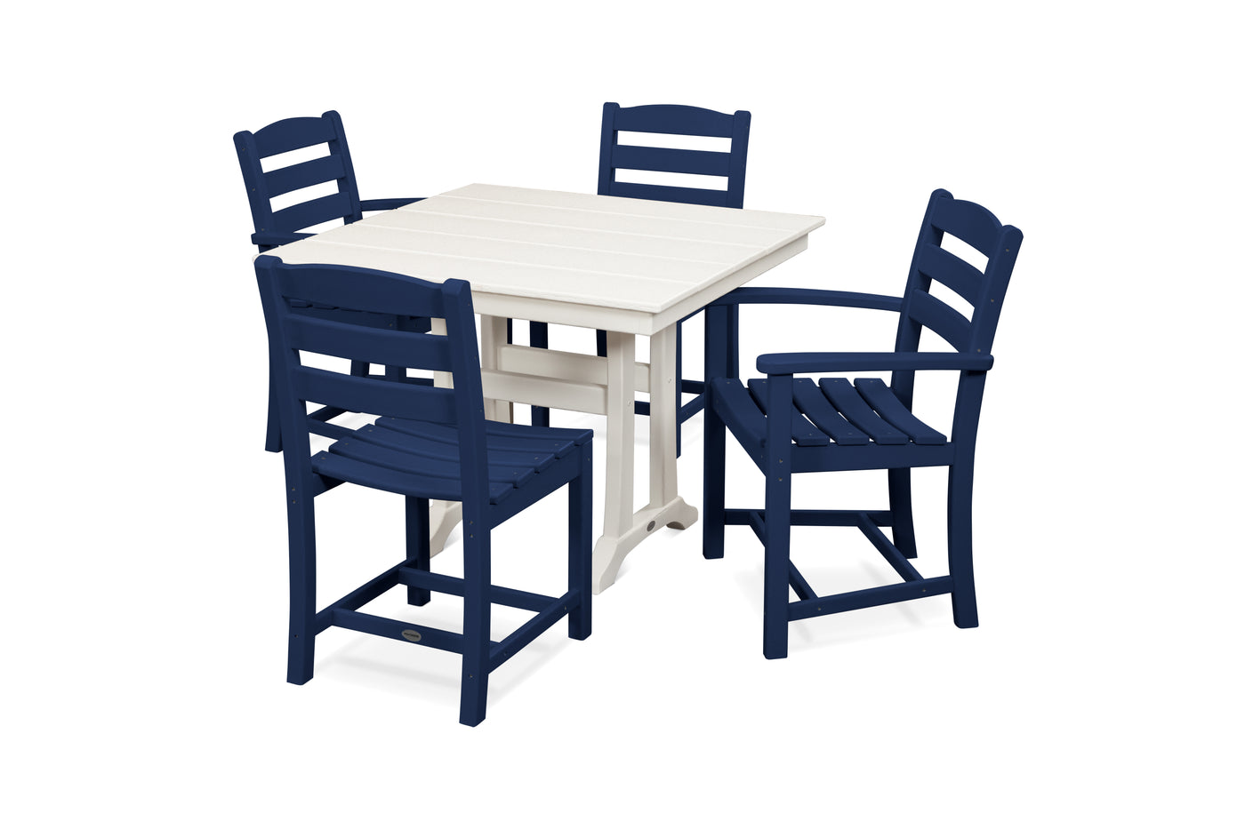 La Casa CafŽ 5-Piece Farmhouse Dining Set with Trestle Legs