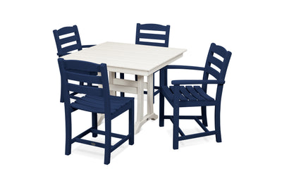 La Casa CafŽ 5-Piece Farmhouse Dining Set with Trestle Legs