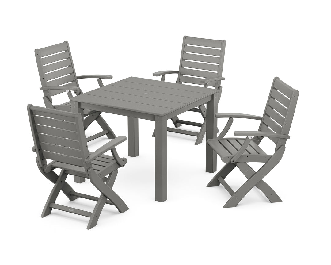 POLYWOOD® Signature Folding Chair 5-Piece Parsons Dining Set
