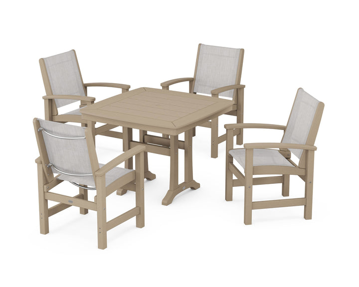 POLYWOOD® Coastal 5-Piece Dining Set with Trestle Legs