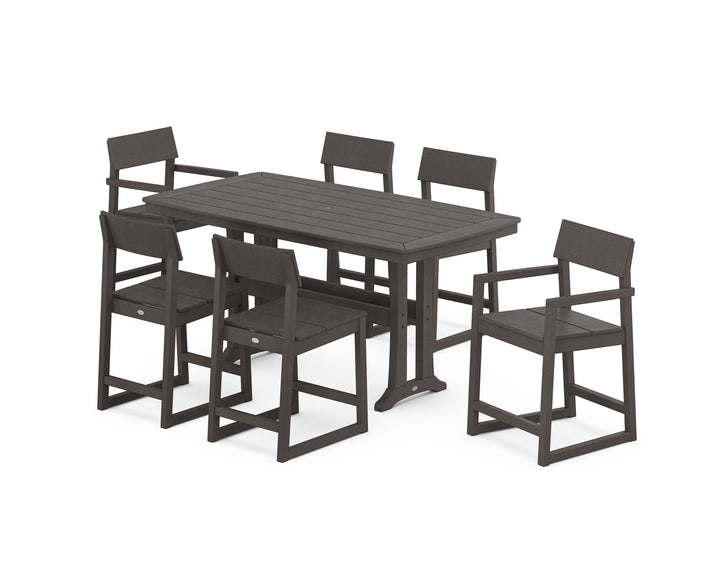POLYWOOD® EDGE 7-Piece Counter Set with Trestle Legs