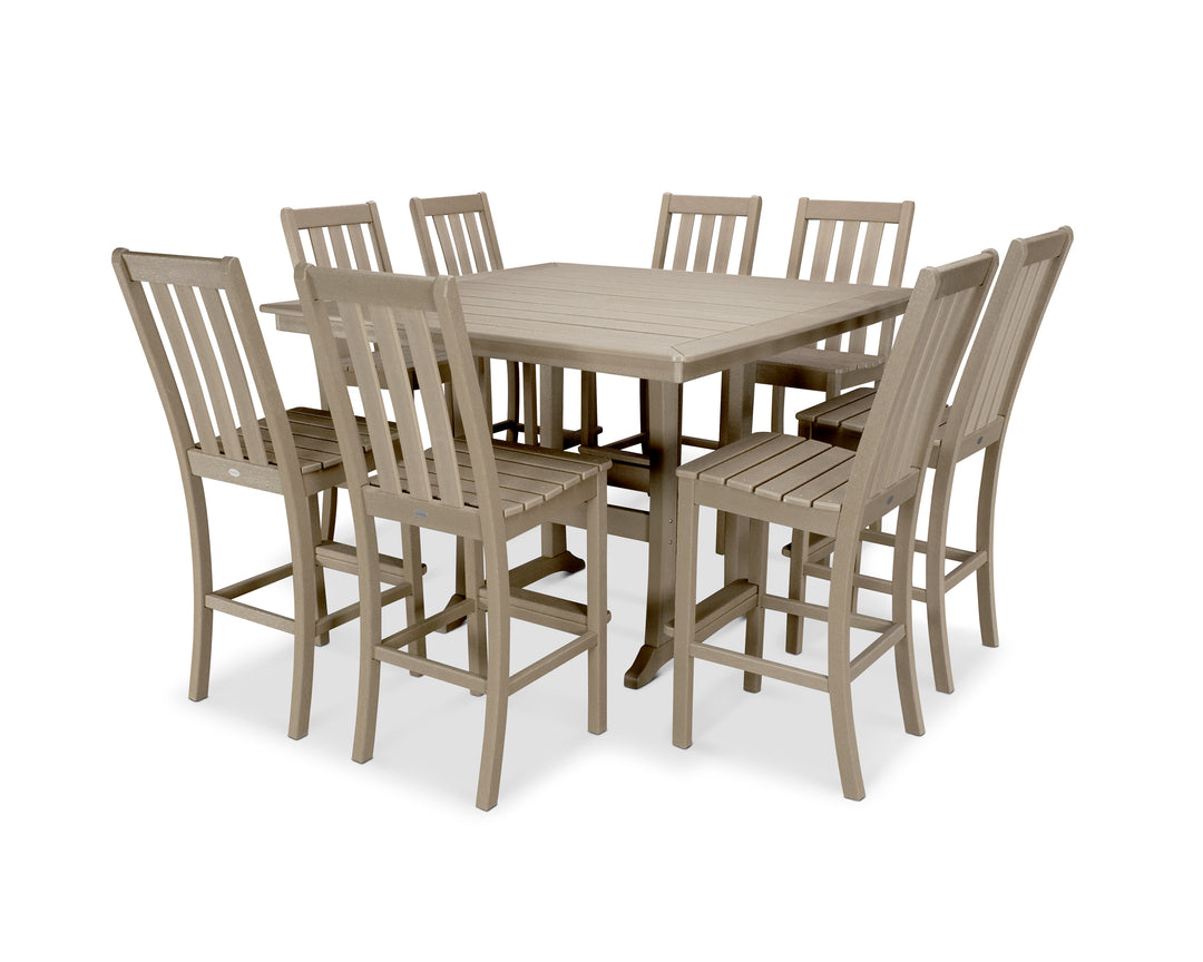 POLYWOOD® Vineyard 9-Piece Nautical Trestle Bar Set